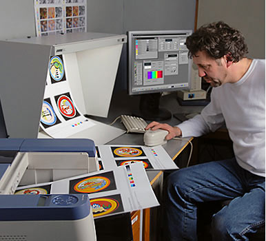 contract proofer and spectrophotometer in use